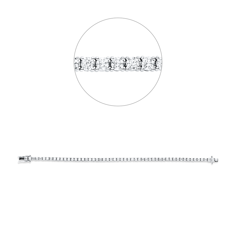 Armband 18 kt WG, 54 Brill. 3,10 ct, TW-si