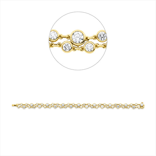 Armband 18 kt GG, 16 Brill. 3,65 ct, TW-vsi, 32 Brill. 2,56 ct, TW-vsi