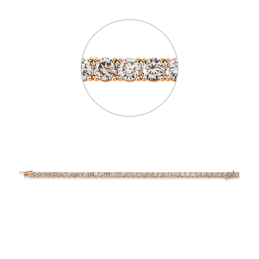 Armband 18 kt RG, Premium Edition, 39 Brill. 12,46 ct, braun-si