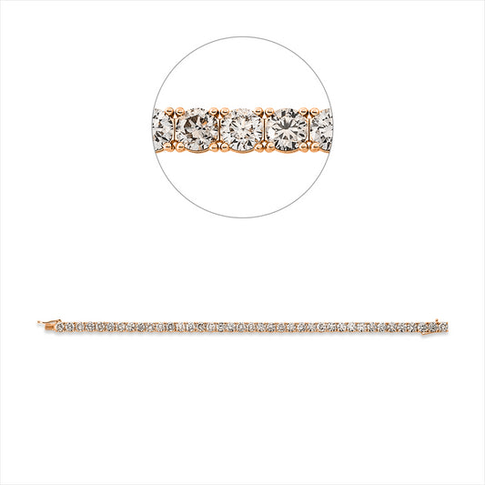 Armband 18 kt RG, Premium Edition, 39 Brill. 12,46 ct, braun-si