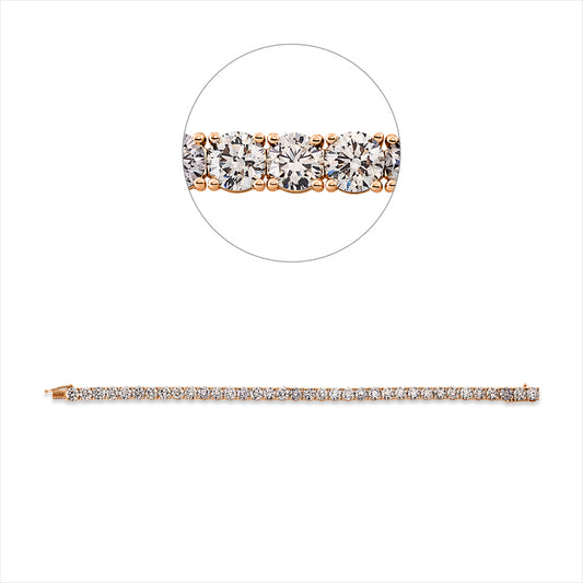 Armband 18 kt RG, Premium Edition, 36 Brill. 16,25 ct, braun-si
