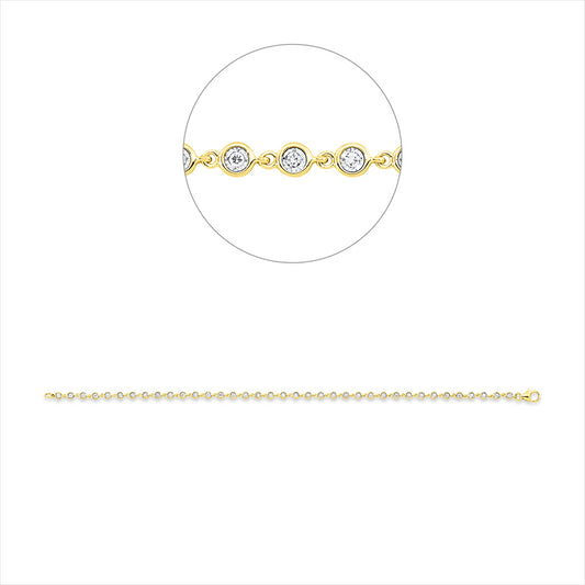 Armband 18 kt GG, 37 Brill. 0,29 ct, TW-si