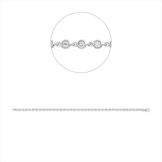 Armband 18 kt WG, 37 Brill. 0,29 ct, TW-si