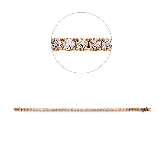 Armband 18 kt RG, Premium Edition, 45 Brill. 8,10 ct, braun-si