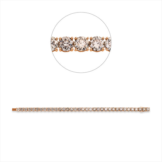 Armband 18 kt RG, Premium Edition, 35 Brill. 17,85 ct, braun-si
