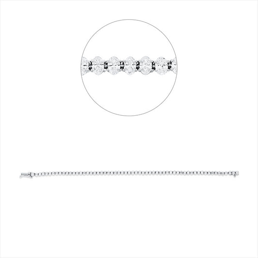 Armband 18 kt WG, 60 Oval 4,29 ct, F-vsi/si