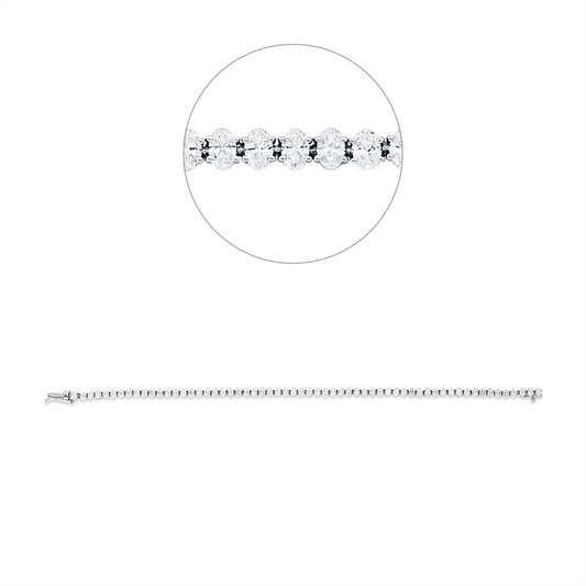 Armband 18 kt WG, 60 Oval 4,29 ct, F-vsi/si