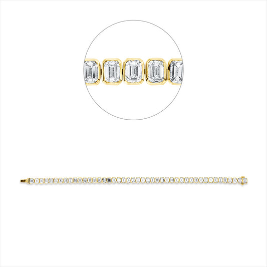 Armband 18 kt GG, 45 Sm.schliff 11,12 ct, F-vsi/si