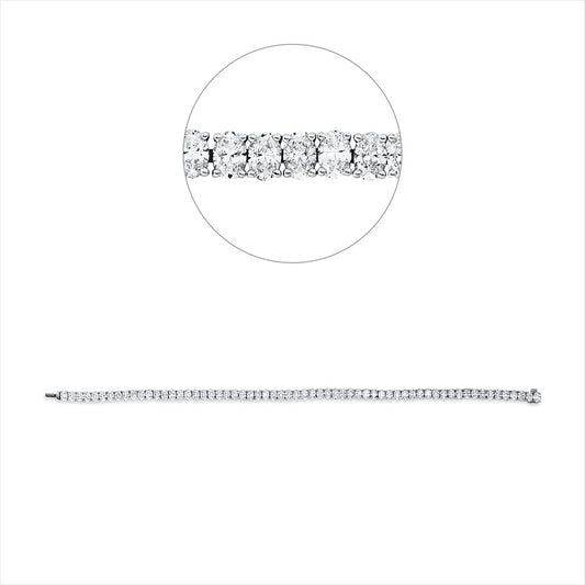 Armband 18 kt WG, 62 Oval 8,35 ct, F-vsi/si