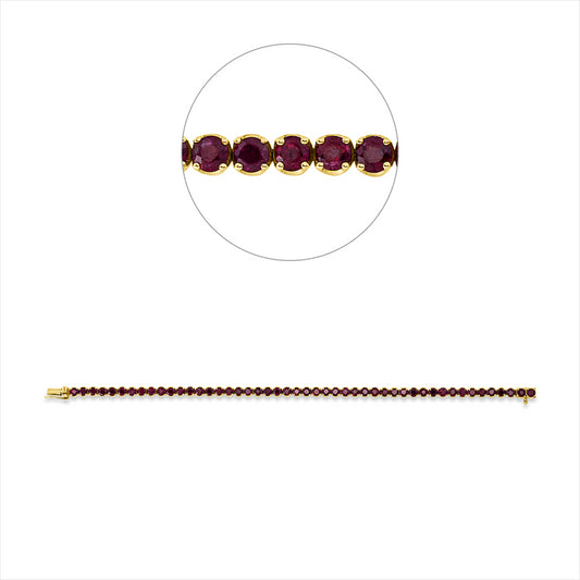 Armband 18 kt GG, 48 Rubine 7,52 ct rot