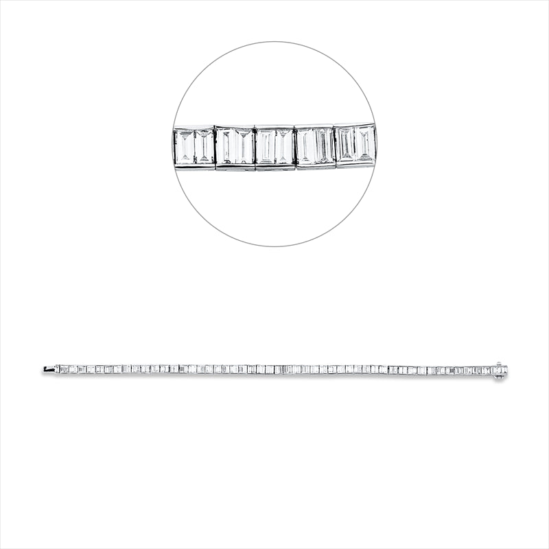Armband 18 kt WG, 20 Bag. 0,67 ct, TW-si, 81 Bag. 2,90 ct, TW-si