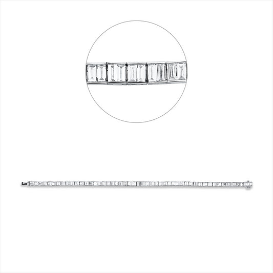 Armband 18 kt WG, 20 Bag. 0,67 ct, TW-si, 81 Bag. 2,90 ct, TW-si