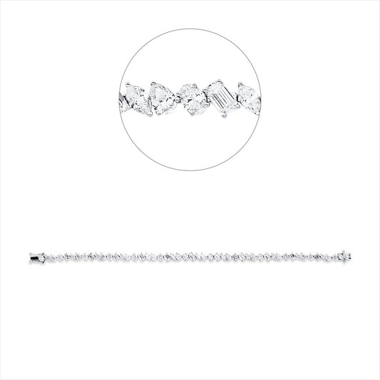 Armband 18 kt WG, 50 Fant-Schl 6,88 ct,  TW-si