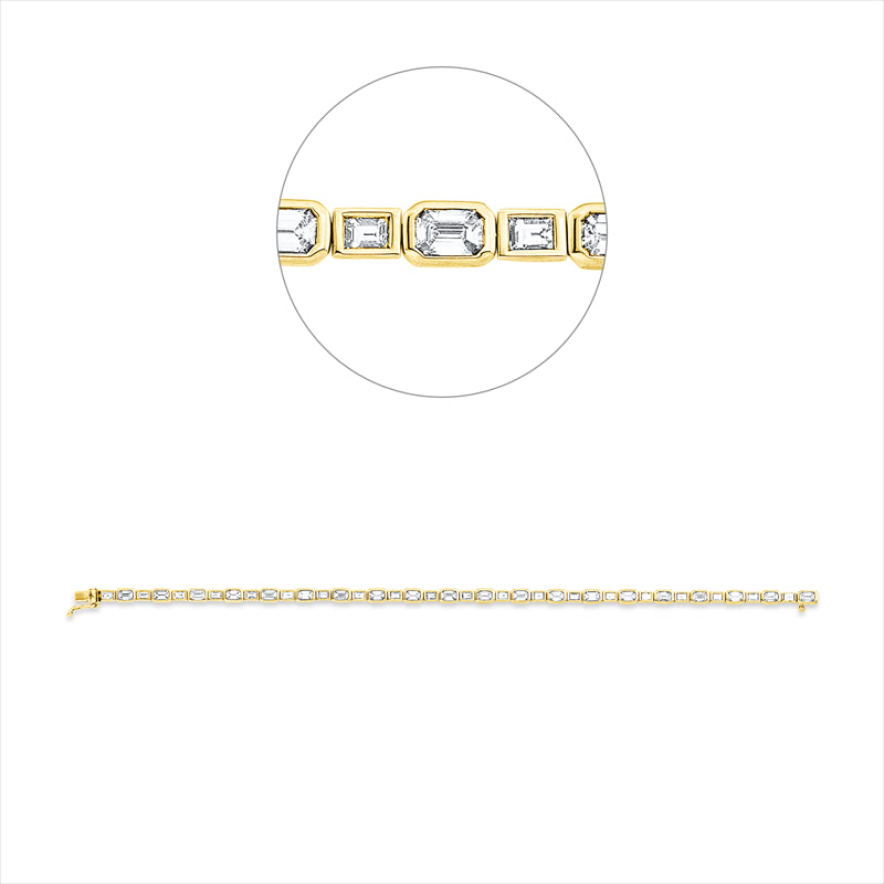 Armband 18 kt GG, 20 Sm.schliff 2,84 ct, TW-vsi, 20 Bag. 0,99 ct, TW-vsi