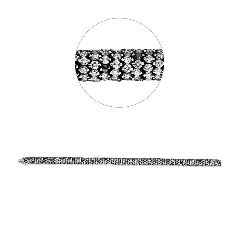 Armband 18 kt WG, 857 Brill. 18,61 ct, TW-si, 84 Brill. 2,01 ct, schwarz