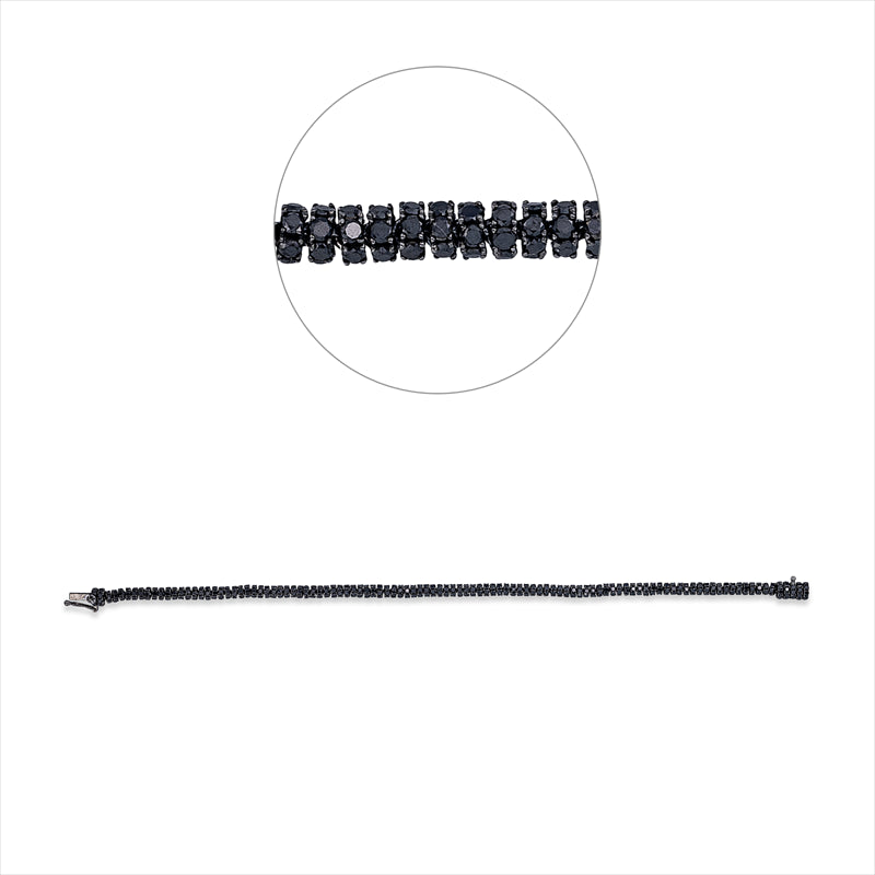 Armband 18 kt WG, Fassung schwarz rhodiniert, 665 Brill. 6,92 ct, schwarz