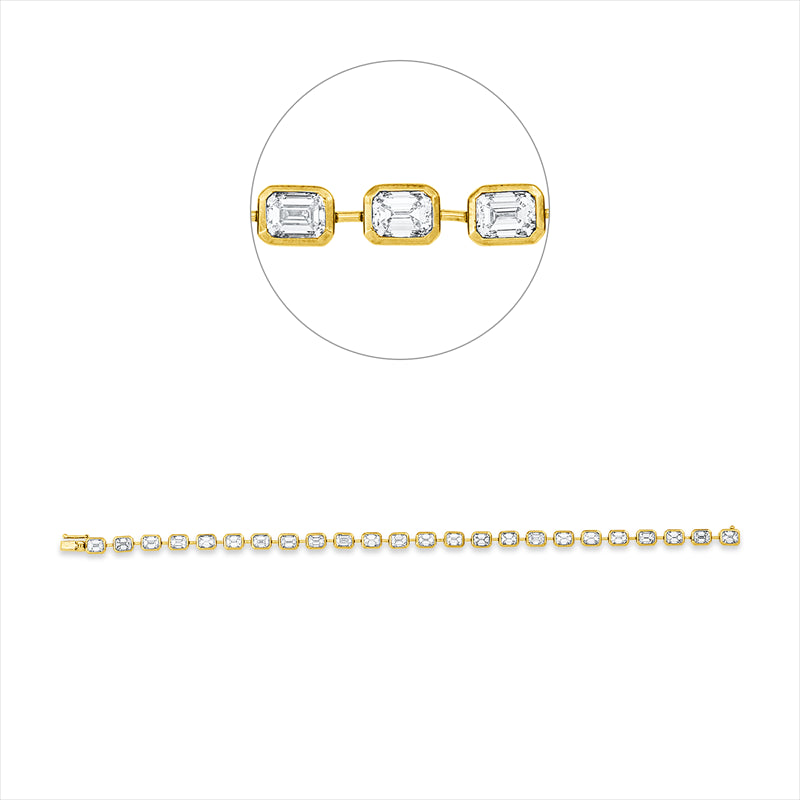 Armband 18 kt GG, 24 Sm.schliff 7,46 ct, TW-vsi