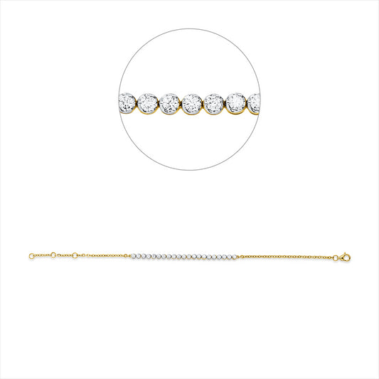 Armband 18 kt GG+WG, 21 Brill. 2,21 ct, TW-si