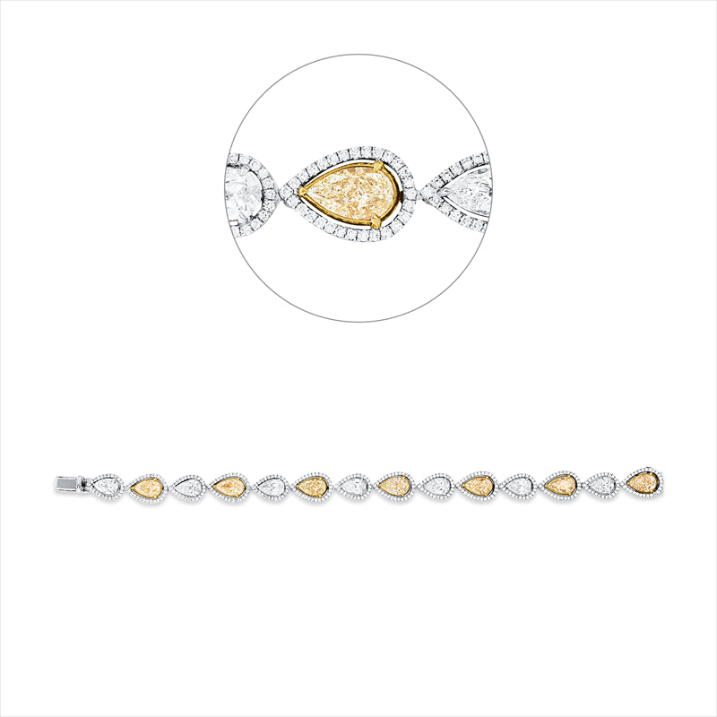 Armband 18 kt WG+GG,7 Tr 7,65 ct,gelb-vv/vsi/si,7 Tr 4,75 ct, TW-vvs/vs, 364 Brill. 1,77 ct, TW-vsi/si