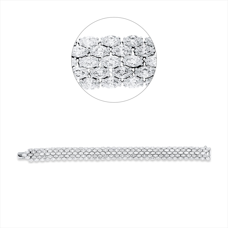 Armband 18 kt WG, 165 Nav. 22,20 ct, TW-vsi