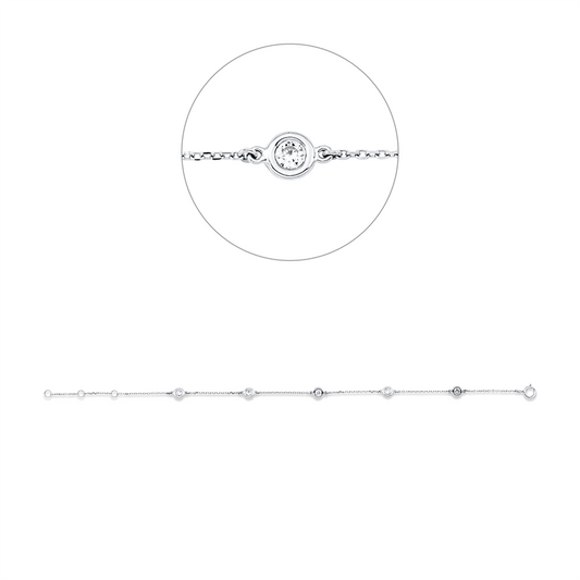 Armband 18 kt WG, 5 Brill. 0,22 ct, W-si
