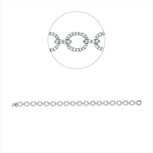 Armband 18 kt WG, 342 Brill. 1,29 ct, W-si