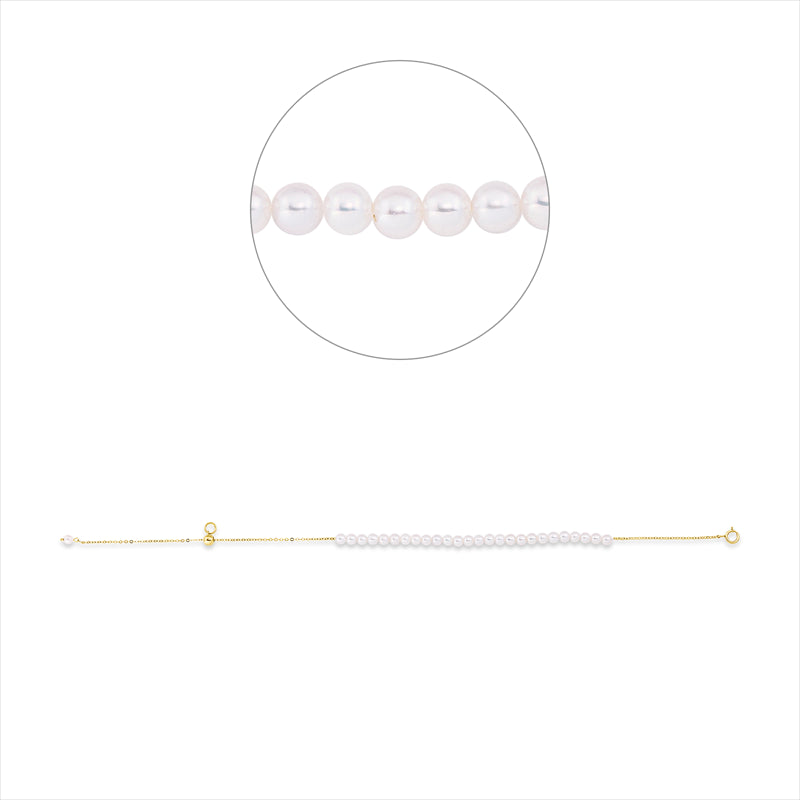 Armband 18 kt GG, mit ZÖ 18 cm, 27 ZP weiß 3,5 mm