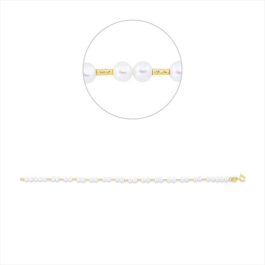 Armband 18 kt GG, 34 SW weiß 3,5 mm, L:17,0 cm