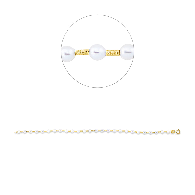 Armband 18 kt GG, 26 SW weiß 3 mm, L:17,0 cm