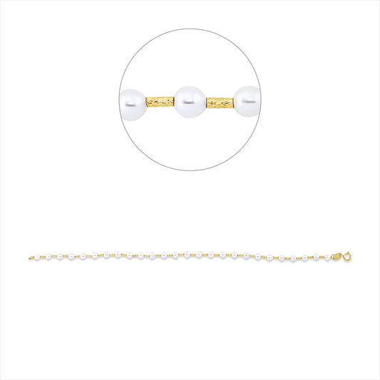 Armband 18 kt GG, 26 SW weiß 3 mm, L:17,0 cm