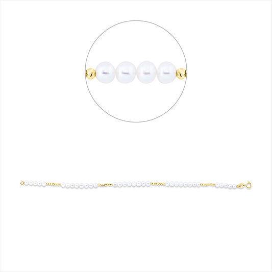 Armband 18 kt GG, 34 SW weiß 3,5 mm, L:17,0 cm
