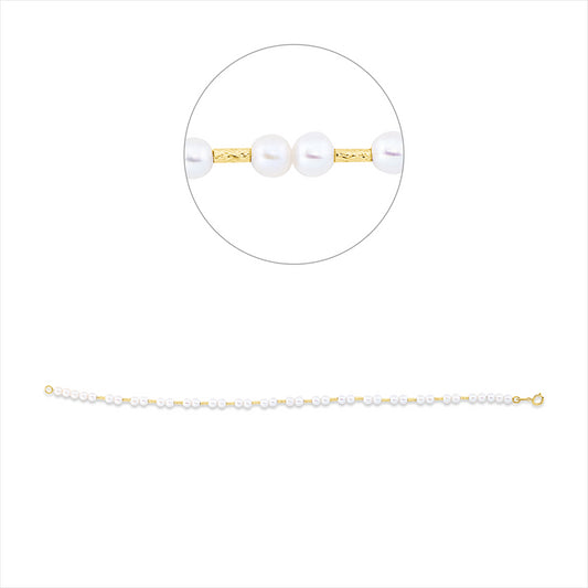 Armband 18 kt GG, 38 SW weiß 3,5 mm, L:17,0 cm