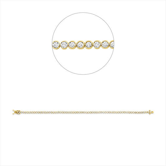 Armband 14 kt GG, 71 Brill. 1,60 ct, TW-si