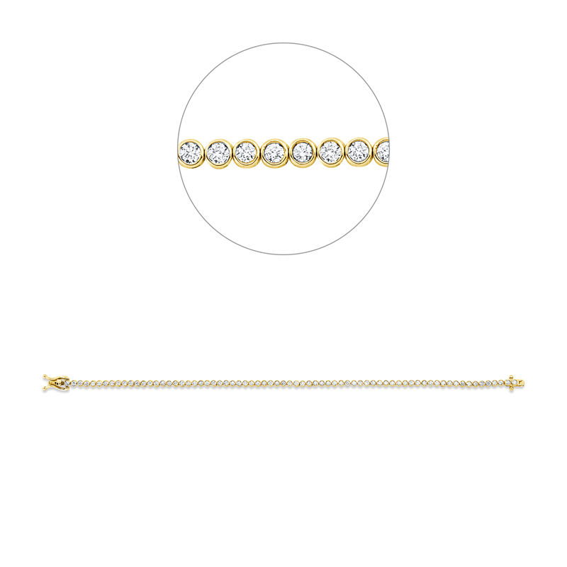 Armband 14 kt GG, 71 Brill. 1,50 ct, TW-si