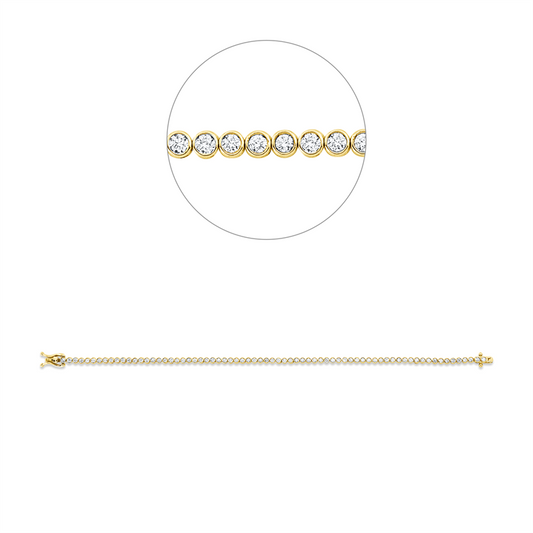 Armband 14 kt GG, 71 Brill. 1,50 ct, TW-si