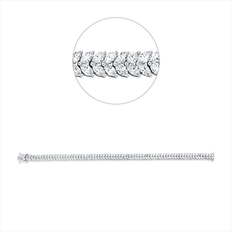 Armband 18 kt WG, 144 Nav. 7,96 ct, TW-si