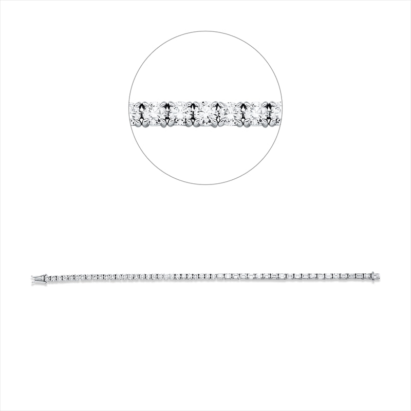 Armband 18 kt WG, 21 Sm.schliff 3,04 ct, TW-si, 29 Brill. 2,59 ct, TW-si