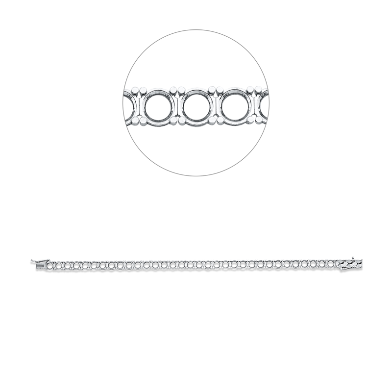 Armband 18 kt WG, Leerfassung für 36x Brill. 0,40 ct