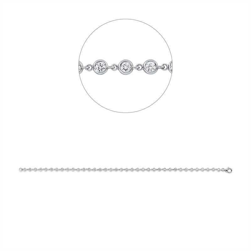 Armband 18 kt WG, 37 Brill. 1,02 ct, TW-si