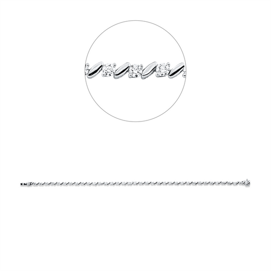 Armband 18 kt WG, 38 Brill. 1,99 ct, TW-si