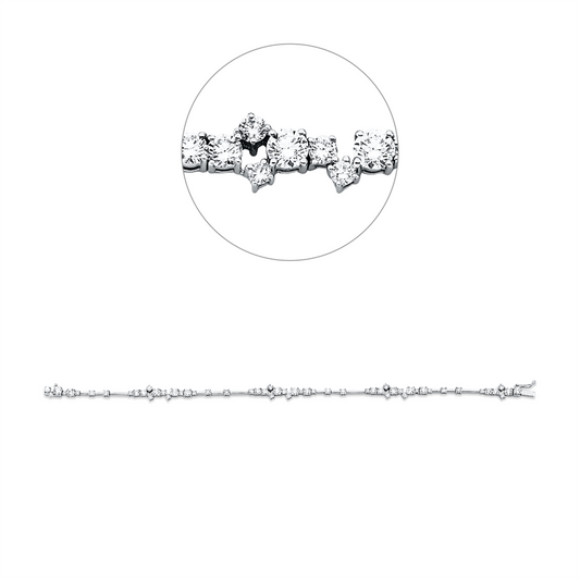 Armband 18 kt WG, 12 Brill. 1,68 ct, TW-si, 45 Brill. 2,22 ct, TW-si