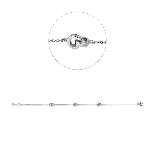 Armband 18 kt WG, mit ZÖ 18 cm, 36 Dia. 0,14 ct, TW-si
