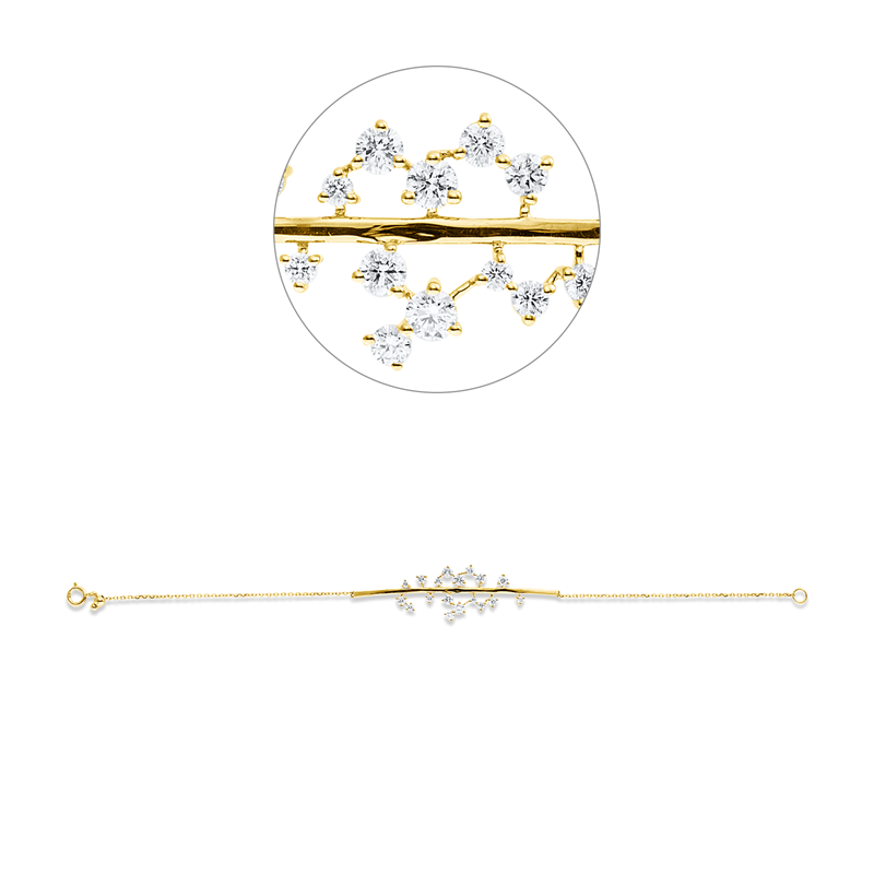 Armband 18 kt GG, 18 Brill. 0,84 ct, TW-si