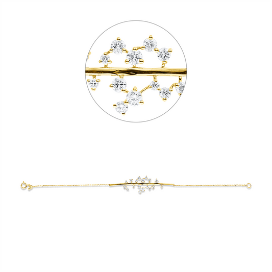 Armband 18 kt GG, 18 Brill. 0,84 ct, TW-si
