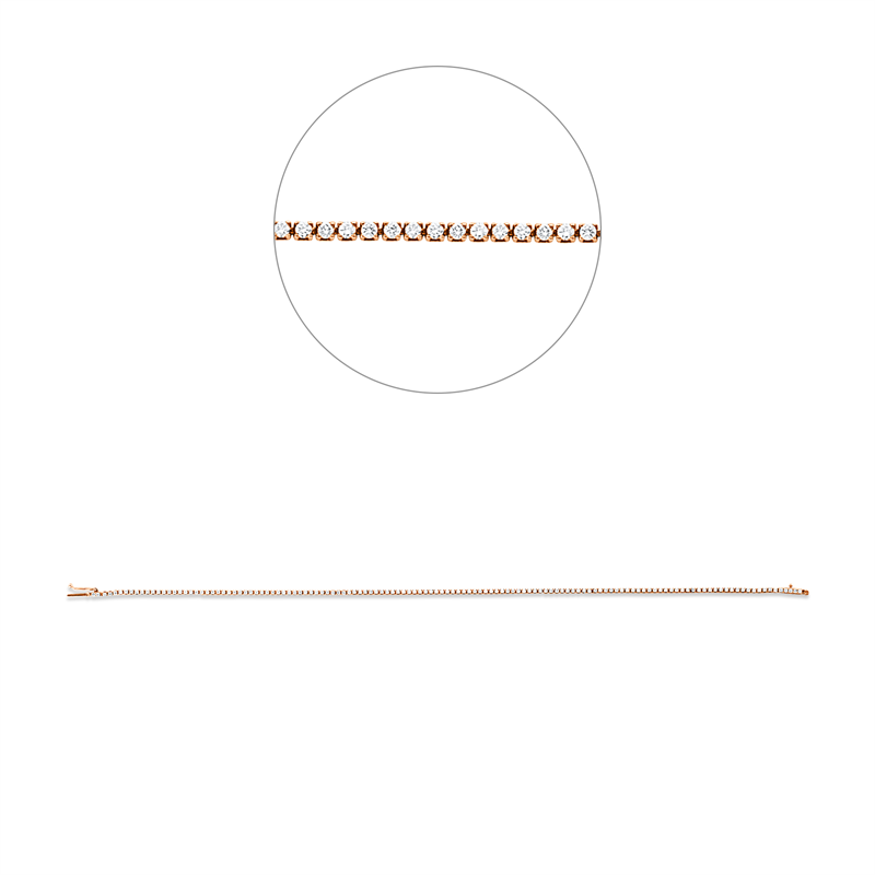 ABVERKAUF Armband 18 kt RG, 131 Brill. 0,62 ct, TW-si