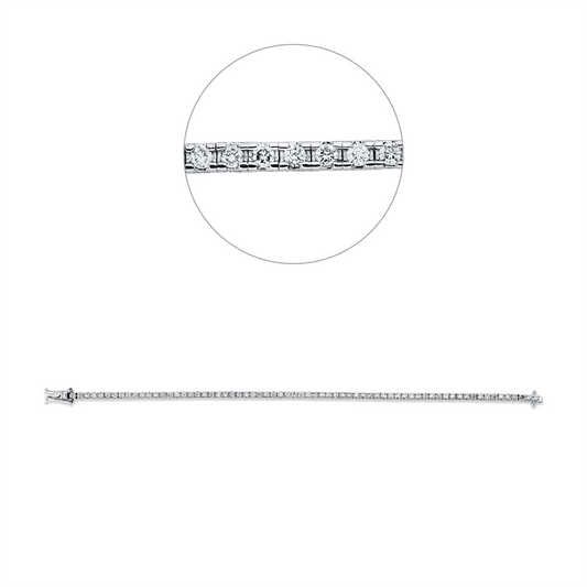 Armband 18 kt WG, 69 Brill. 1,80 ct, TW-si