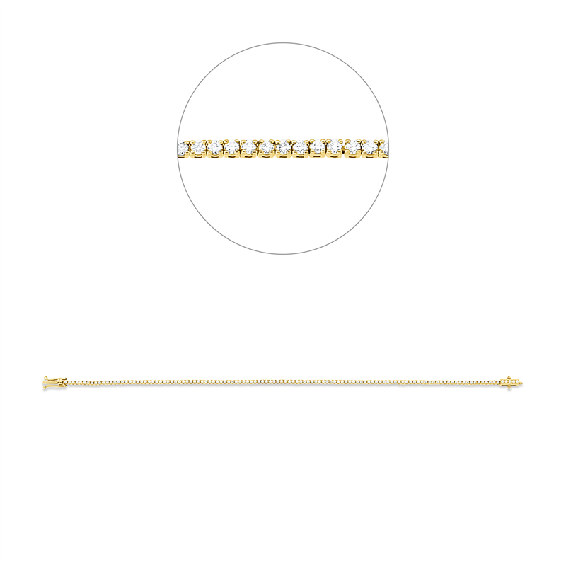 Armband 18 kt GG, 120 Brill. 1,00 ct, TW-si