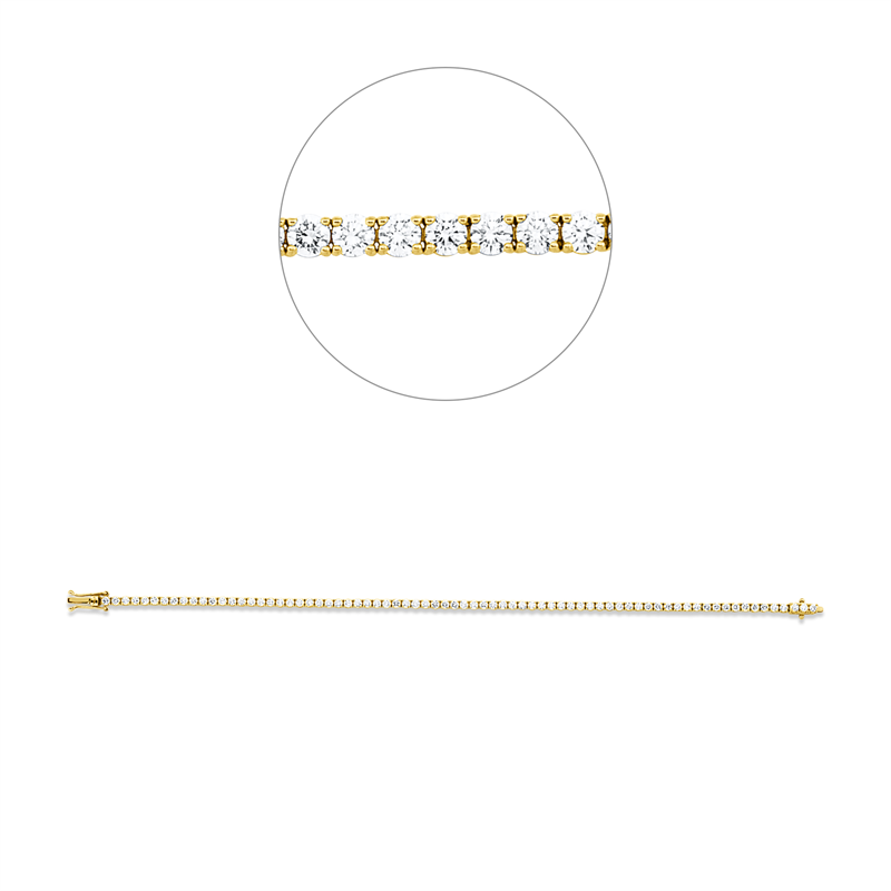 Armband 18 kt GG, 74 Brill. 3,03 ct, TW-si