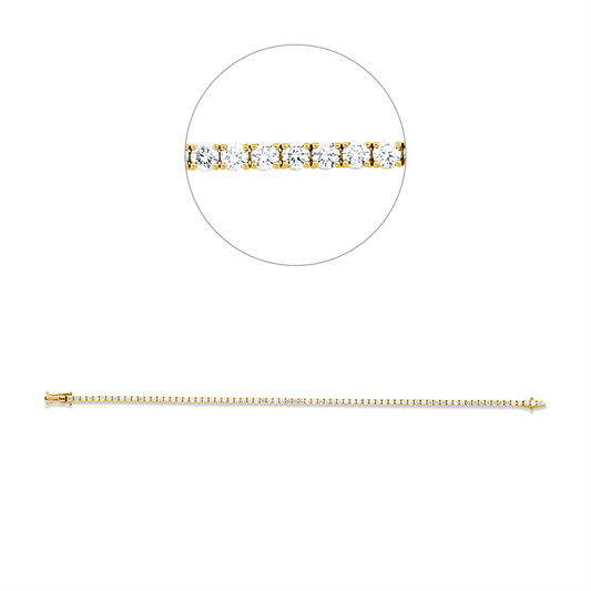 Armband 18 kt GG, 74 Brill. 3,03 ct, TW-si