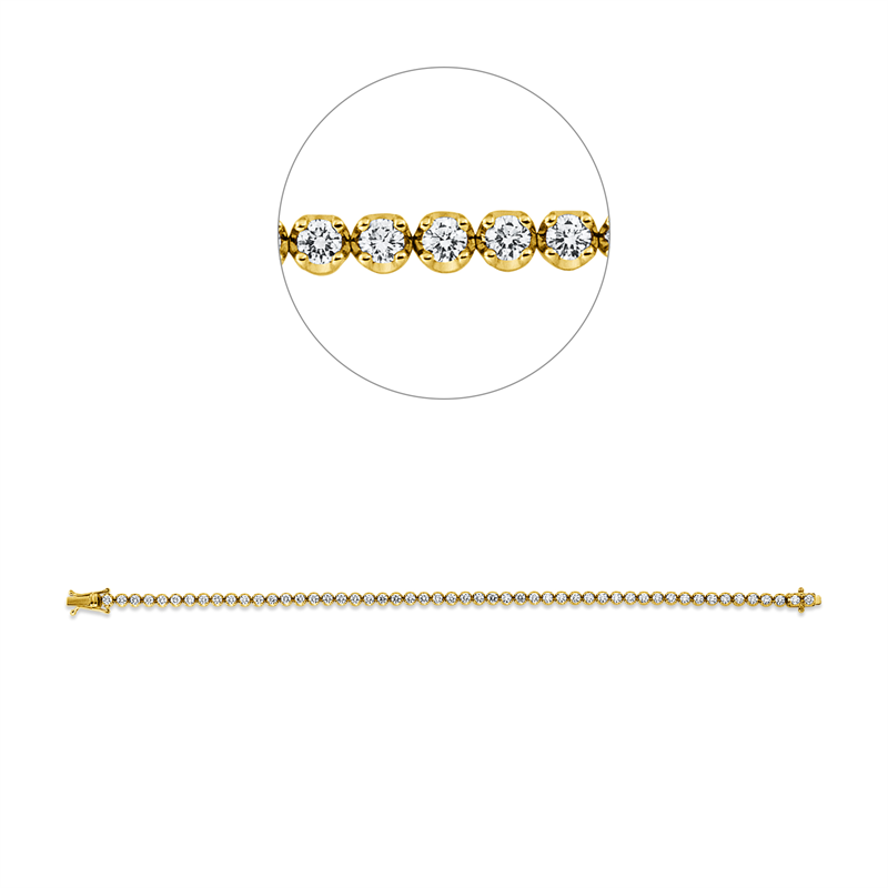Armband 18 kt GG, 52 Brill. 3,15 ct, TW-si